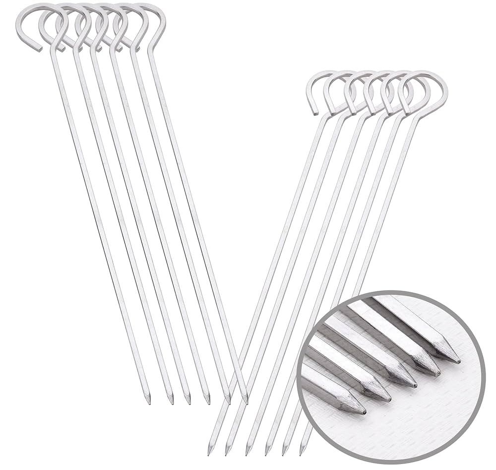Amazon.com : 8 inch Barbecue Skewers Square Metal BBQ Sticks